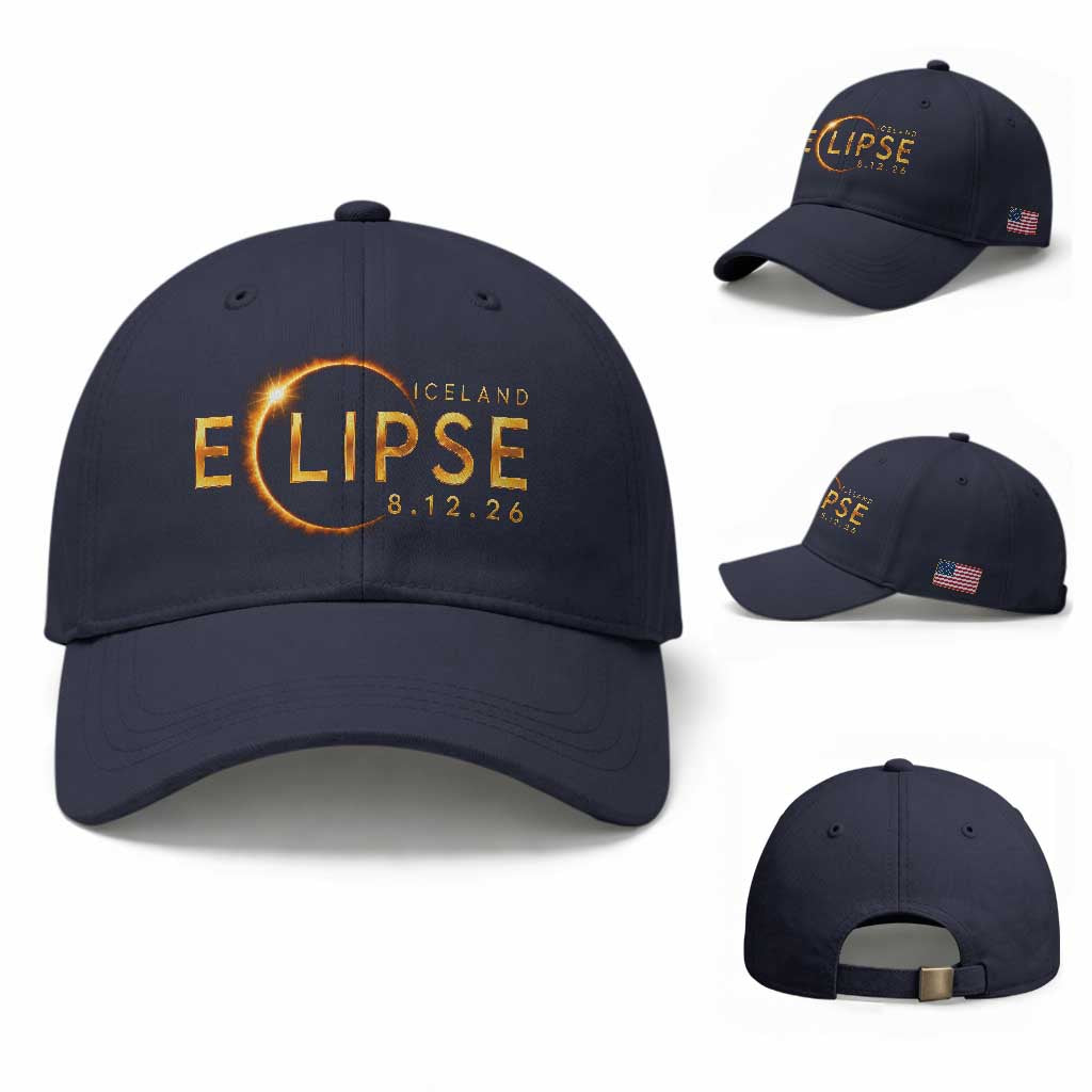 Iceland Eclipse 2026 Baseball Cap August 12 26 Solar Eclipse Totality
