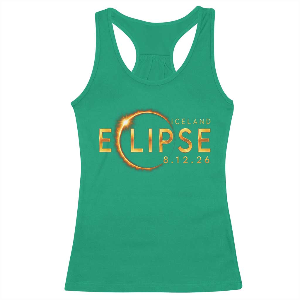 Iceland Eclipse 2026 Racerback Tank Top August 12 26 Solar Eclipse Totality