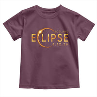 Iceland Eclipse 2026 Toddler T Shirt August 12 26 Solar Eclipse Totality