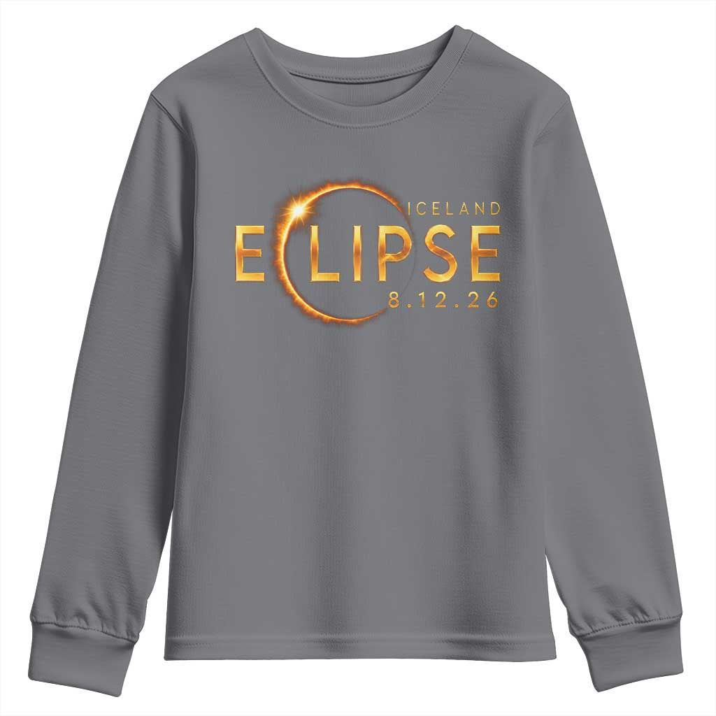 Iceland Eclipse 2026 Youth Sweatshirt August 12 26 Solar Eclipse Totality
