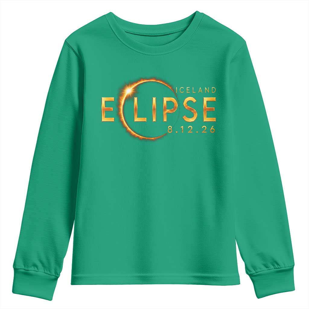 Iceland Eclipse 2026 Youth Sweatshirt August 12 26 Solar Eclipse Totality