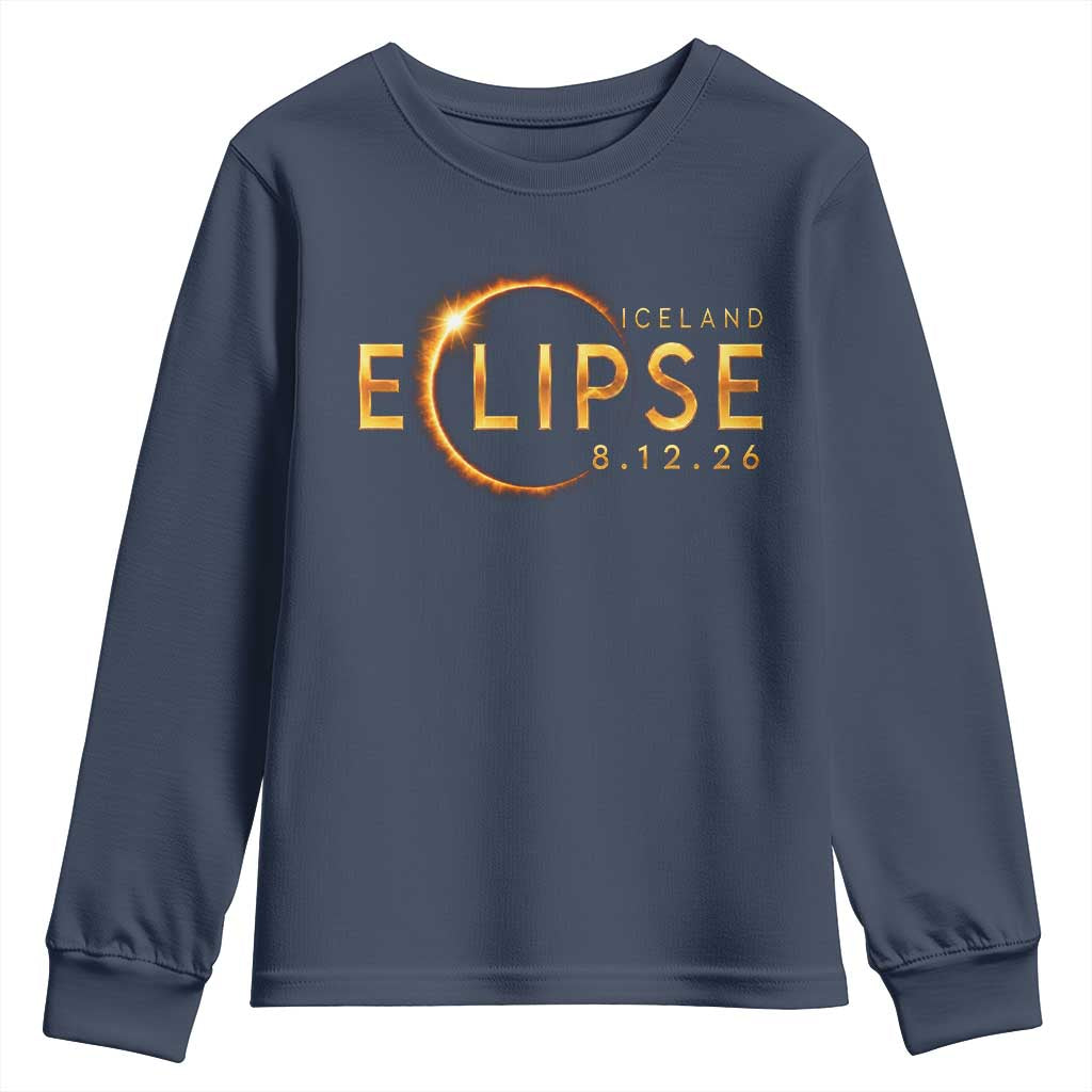 Iceland Eclipse 2026 Youth Sweatshirt August 12 26 Solar Eclipse Totality