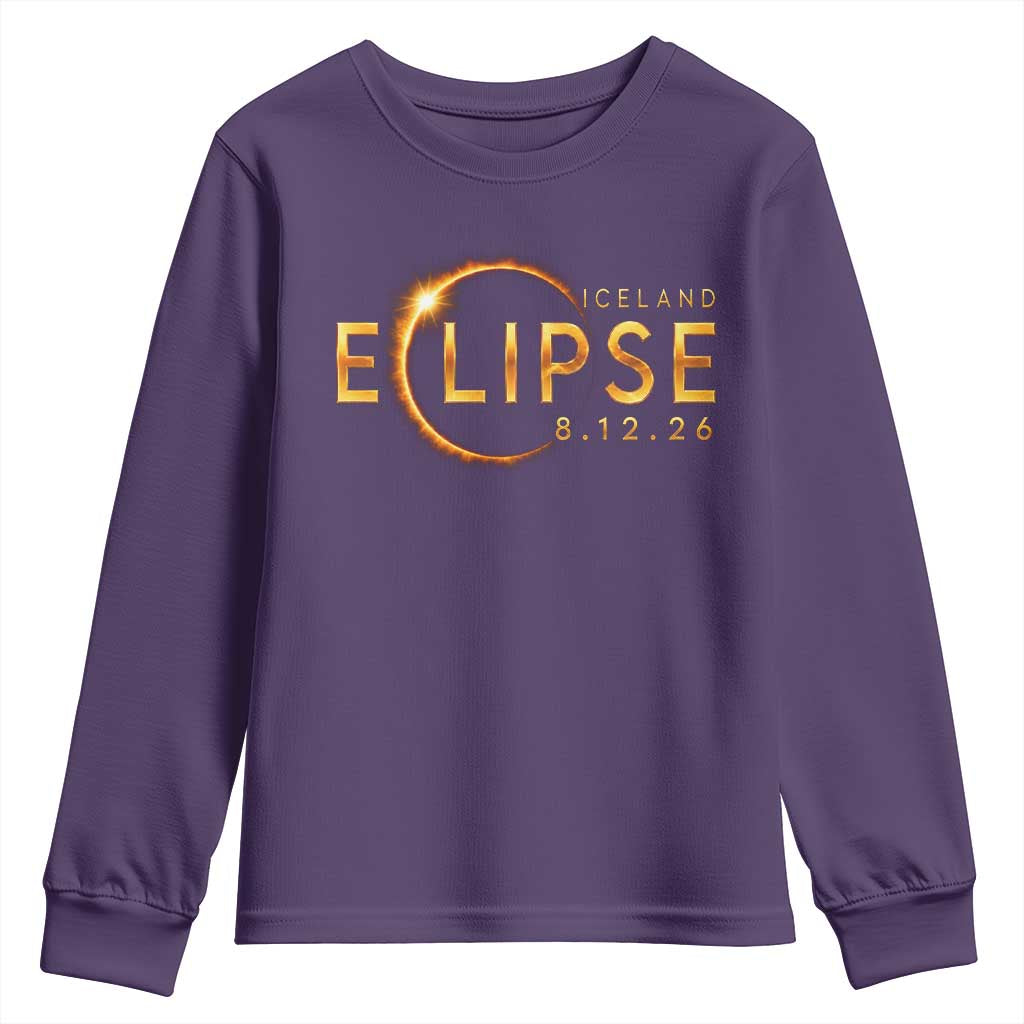 Iceland Eclipse 2026 Youth Sweatshirt August 12 26 Solar Eclipse Totality
