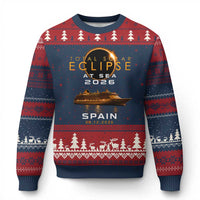 Spain Total Solar Eclipse 2026 At Sea Cruise Ugly Christmas Sweater