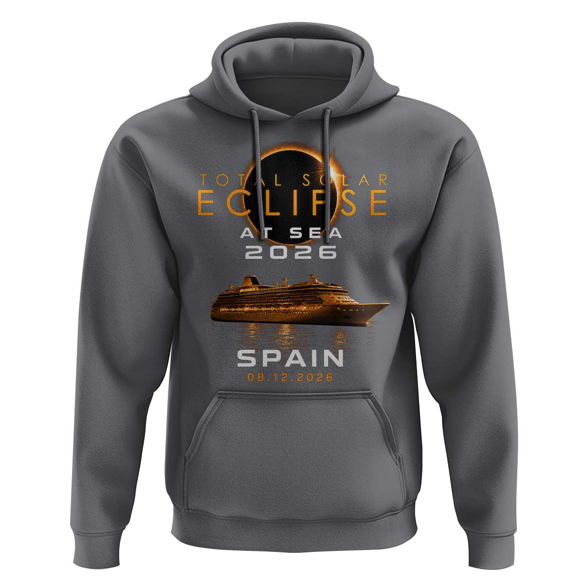 Spain Total Solar Eclipse 2026 At Sea Cruise Hoodie
