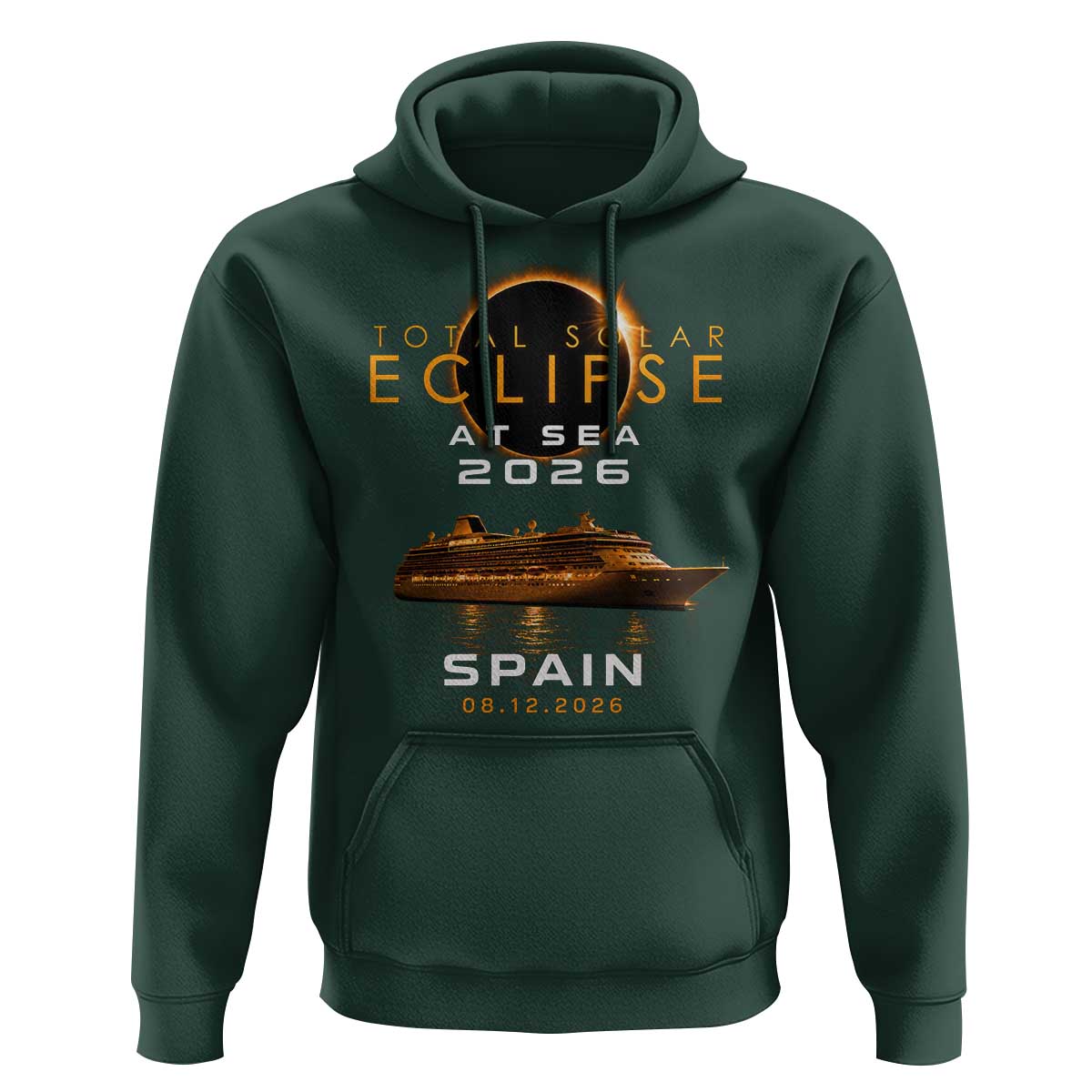 Spain Total Solar Eclipse 2026 At Sea Cruise Hoodie