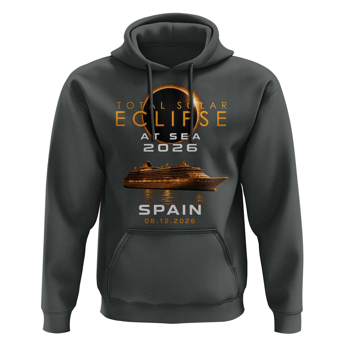 Spain Total Solar Eclipse 2026 At Sea Cruise Hoodie