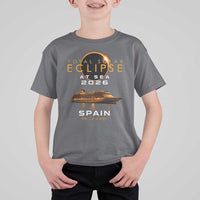 Spain Total Solar Eclipse 2026 At Sea Cruise T Shirt For Kid
