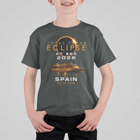 Spain Total Solar Eclipse 2026 At Sea Cruise T Shirt For Kid