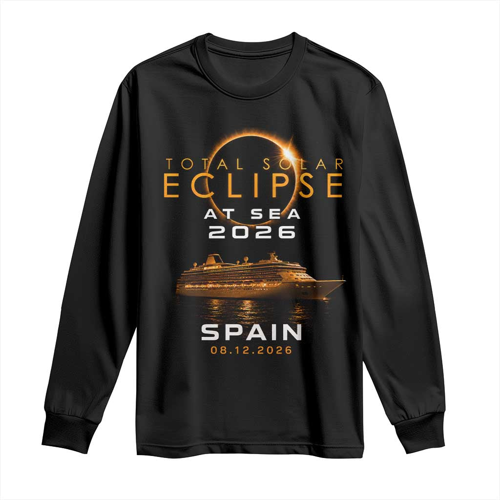 Spain Total Solar Eclipse 2026 At Sea Cruise Long Sleeve Shirt