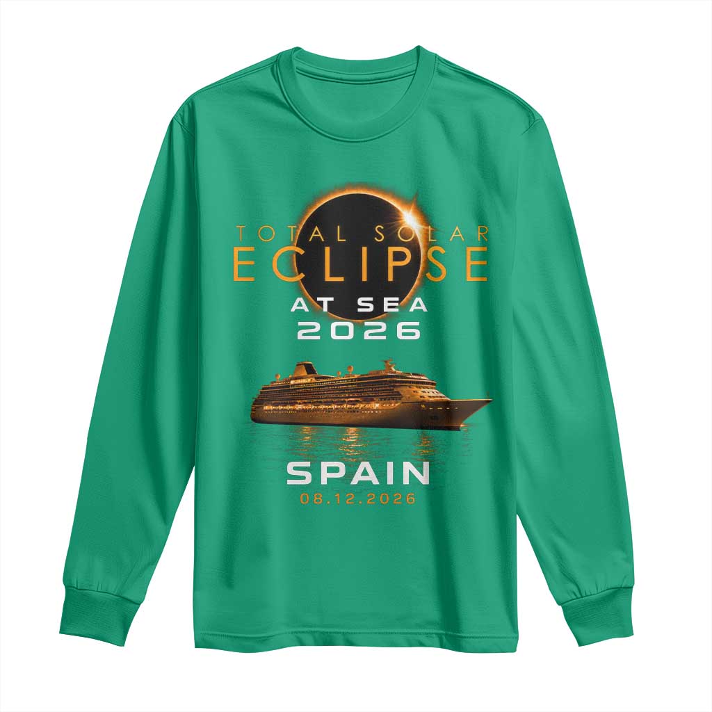 Spain Total Solar Eclipse 2026 At Sea Cruise Long Sleeve Shirt