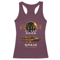 Spain Total Solar Eclipse 2026 At Sea Cruise Racerback Tank Top