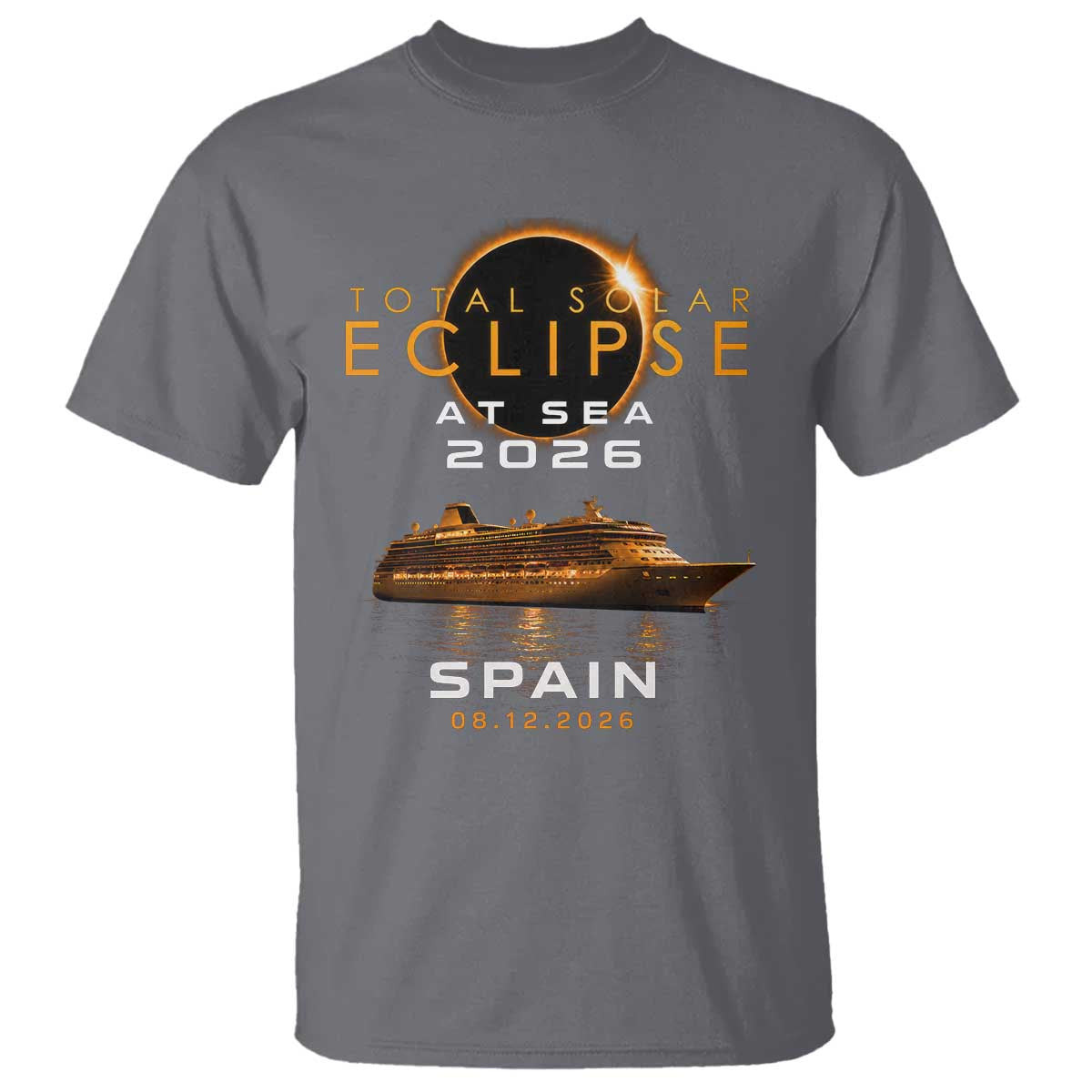 Spain Total Solar Eclipse 2026 At Sea Cruise T Shirt