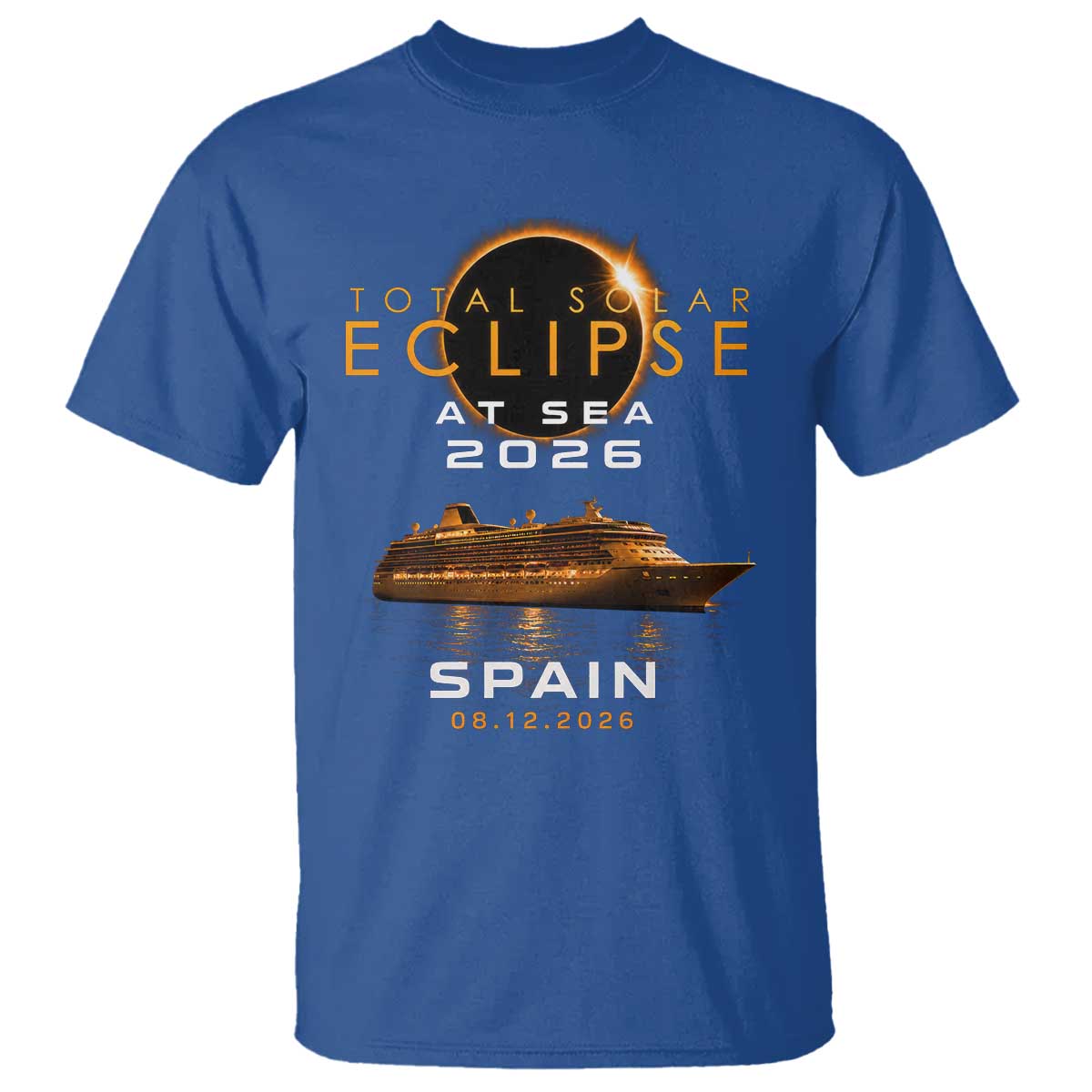 Spain Total Solar Eclipse 2026 At Sea Cruise T Shirt