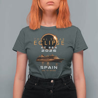 Spain Total Solar Eclipse 2026 At Sea Cruise T Shirt For Women