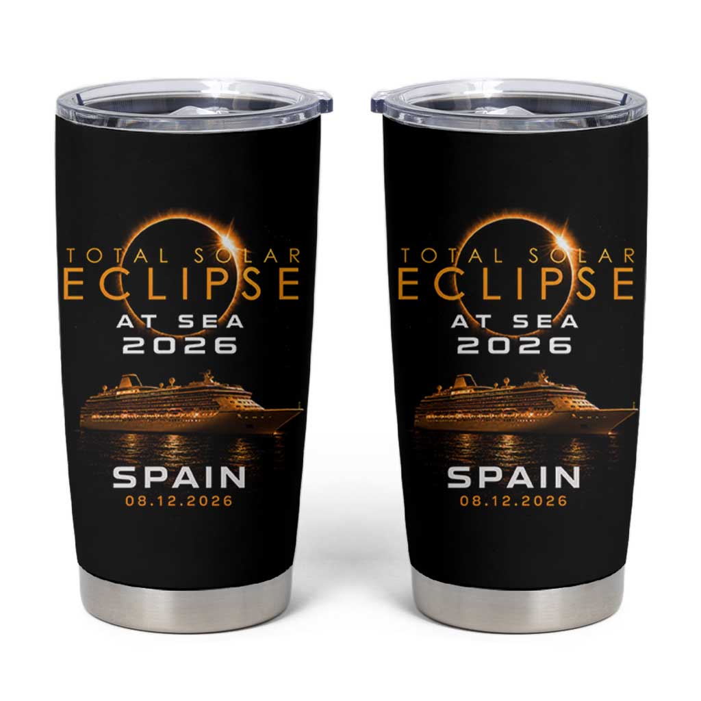 Spain Total Solar Eclipse 2026 At Sea Cruise Tumbler Cup