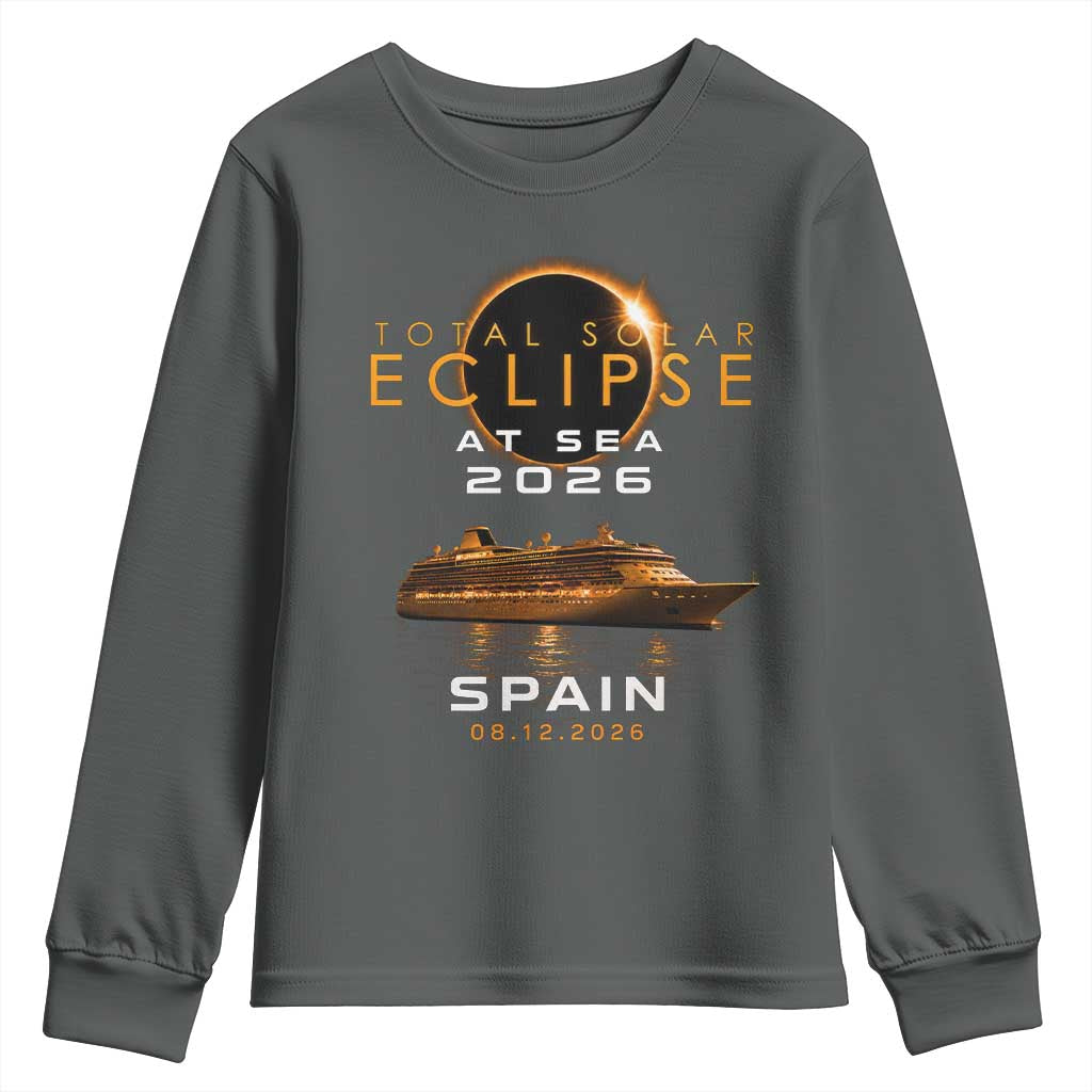 Spain Total Solar Eclipse 2026 At Sea Cruise Youth Sweatshirt