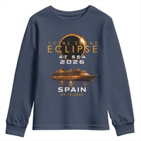 Spain Total Solar Eclipse 2026 At Sea Cruise Youth Sweatshirt