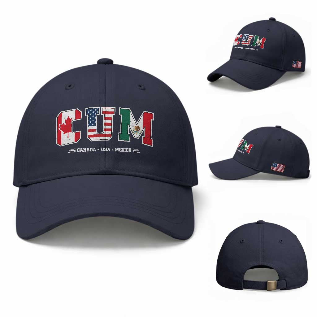CUM Canada USA Mexico Patriotic Soccer Fans Baseball Cap