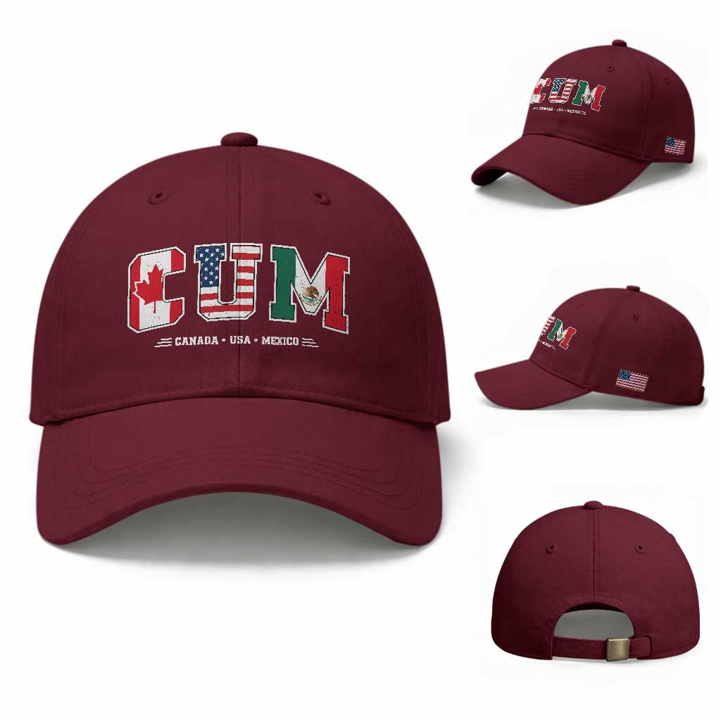 CUM Canada USA Mexico Patriotic Soccer Fans Baseball Cap