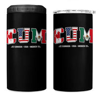 CUM Canada USA Mexico Patriotic Soccer Fans 4 in 1 Can Cooler Tumbler