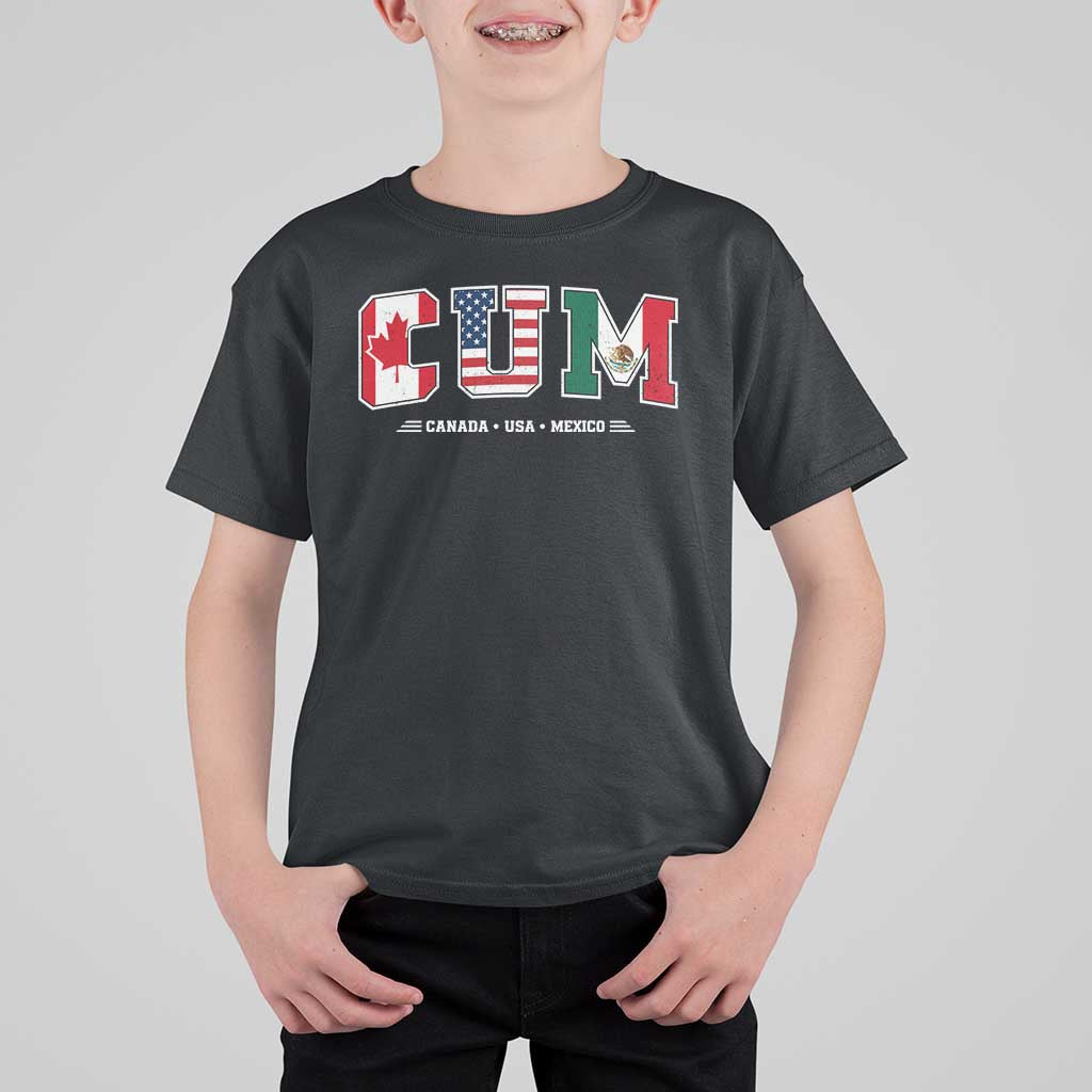 CUM Canada USA Mexico Patriotic Soccer Fans T Shirt For Kid