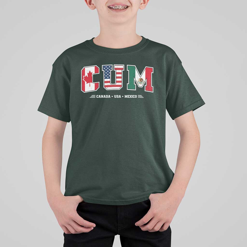 CUM Canada USA Mexico Patriotic Soccer Fans T Shirt For Kid