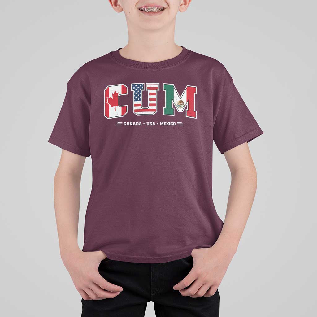 CUM Canada USA Mexico Patriotic Soccer Fans T Shirt For Kid