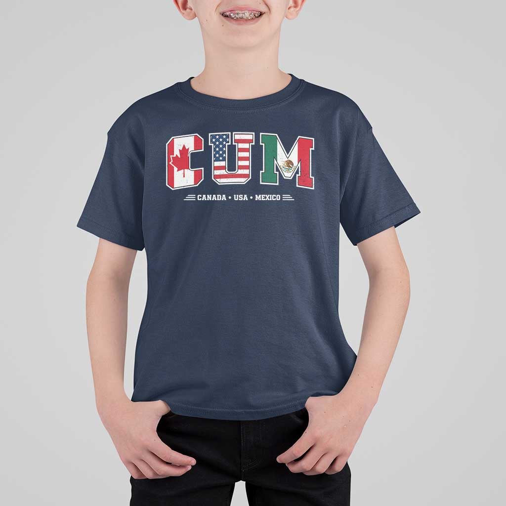 CUM Canada USA Mexico Patriotic Soccer Fans T Shirt For Kid