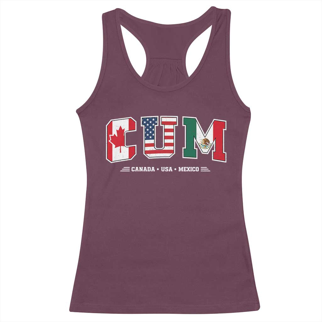 CUM Canada USA Mexico Patriotic Soccer Fans Racerback Tank Top