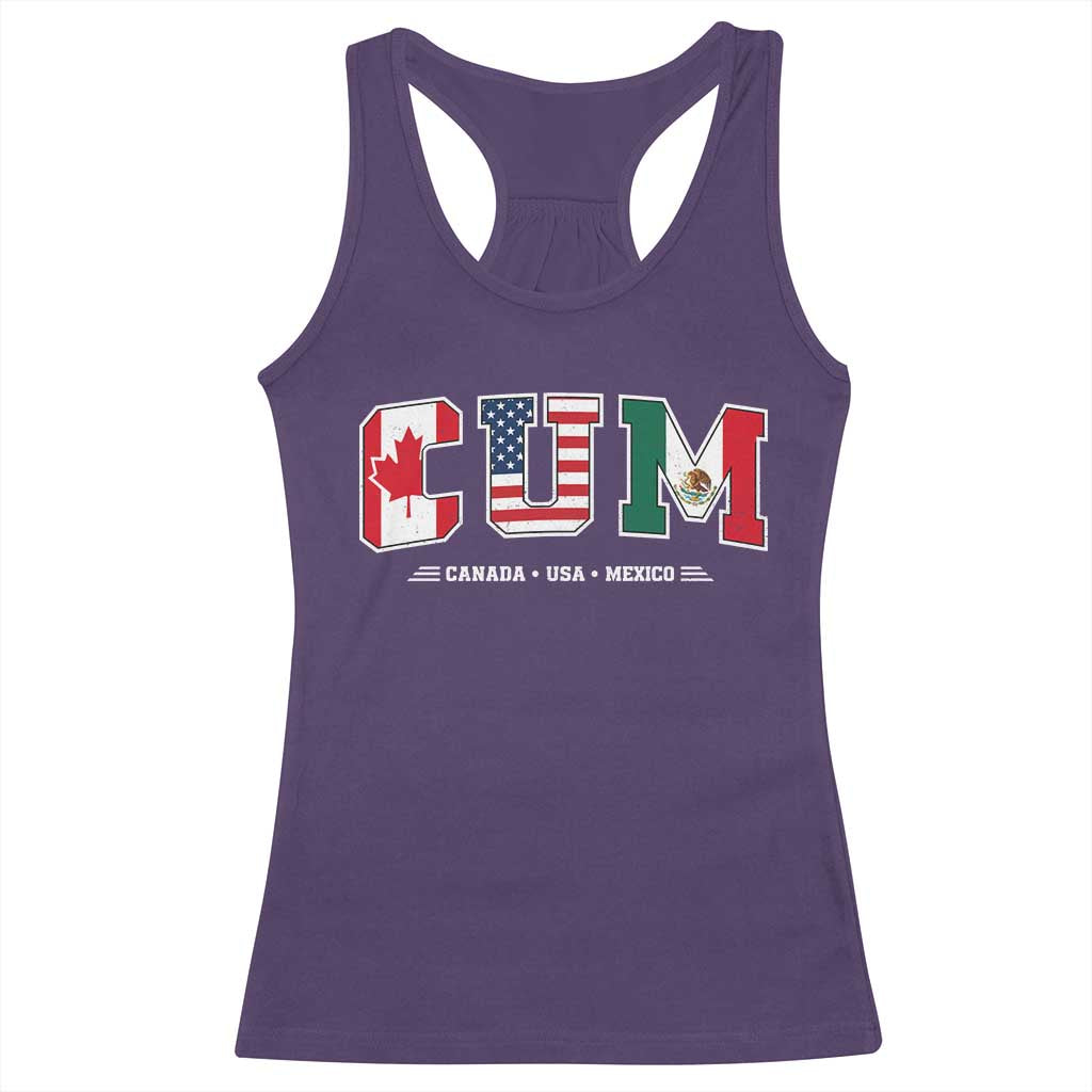 CUM Canada USA Mexico Patriotic Soccer Fans Racerback Tank Top