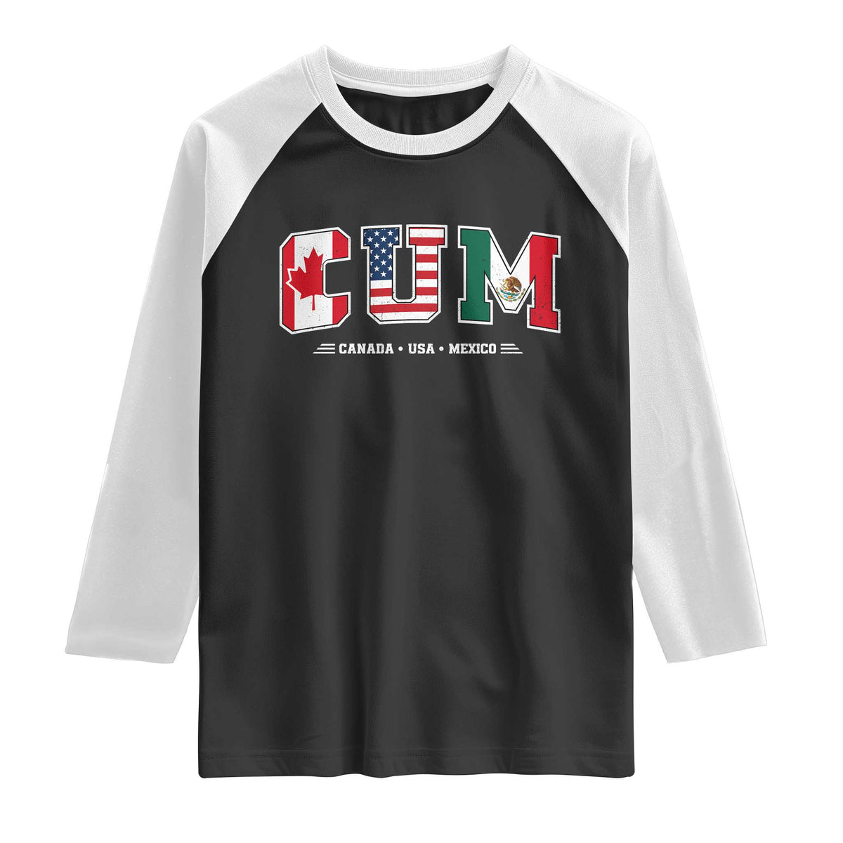 CUM Canada USA Mexico Patriotic Soccer Fans Raglan Shirt