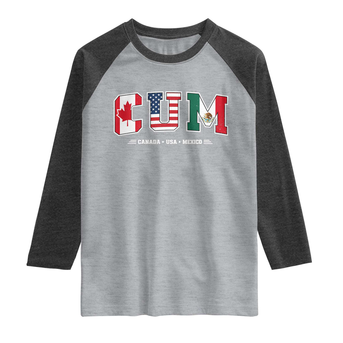 CUM Canada USA Mexico Patriotic Soccer Fans Raglan Shirt