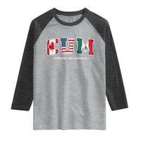 CUM Canada USA Mexico Patriotic Soccer Fans Raglan Shirt