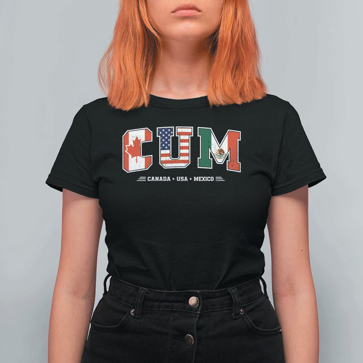 CUM Canada USA Mexico Patriotic Soccer Fans T Shirt For Women