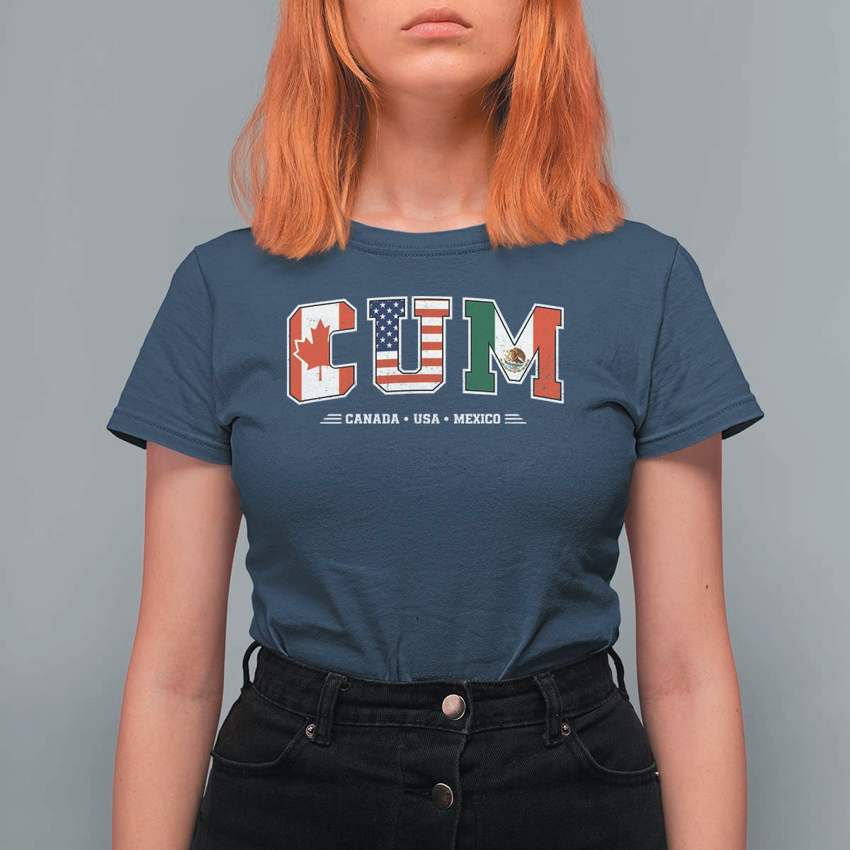 CUM Canada USA Mexico Patriotic Soccer Fans T Shirt For Women