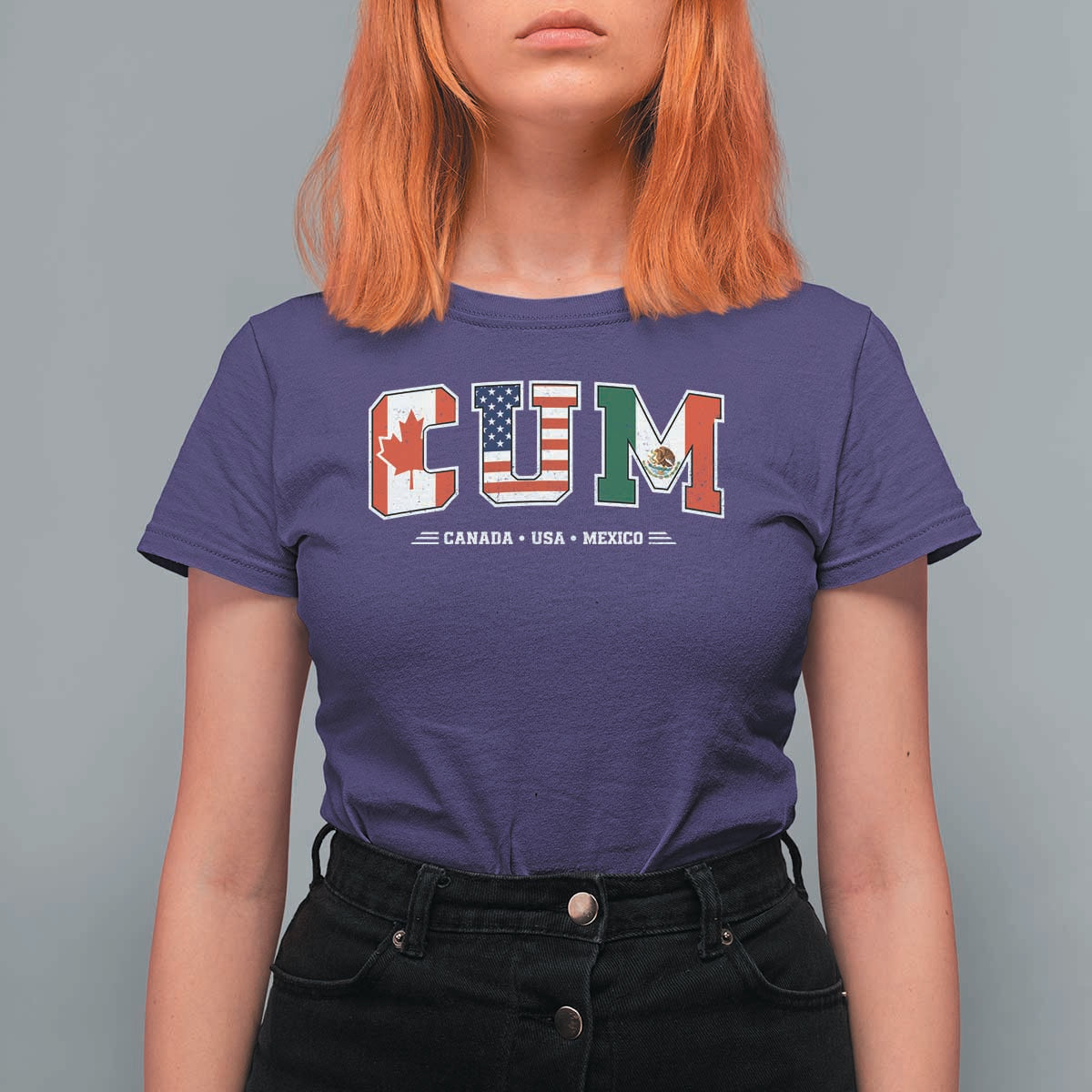 CUM Canada USA Mexico Patriotic Soccer Fans T Shirt For Women