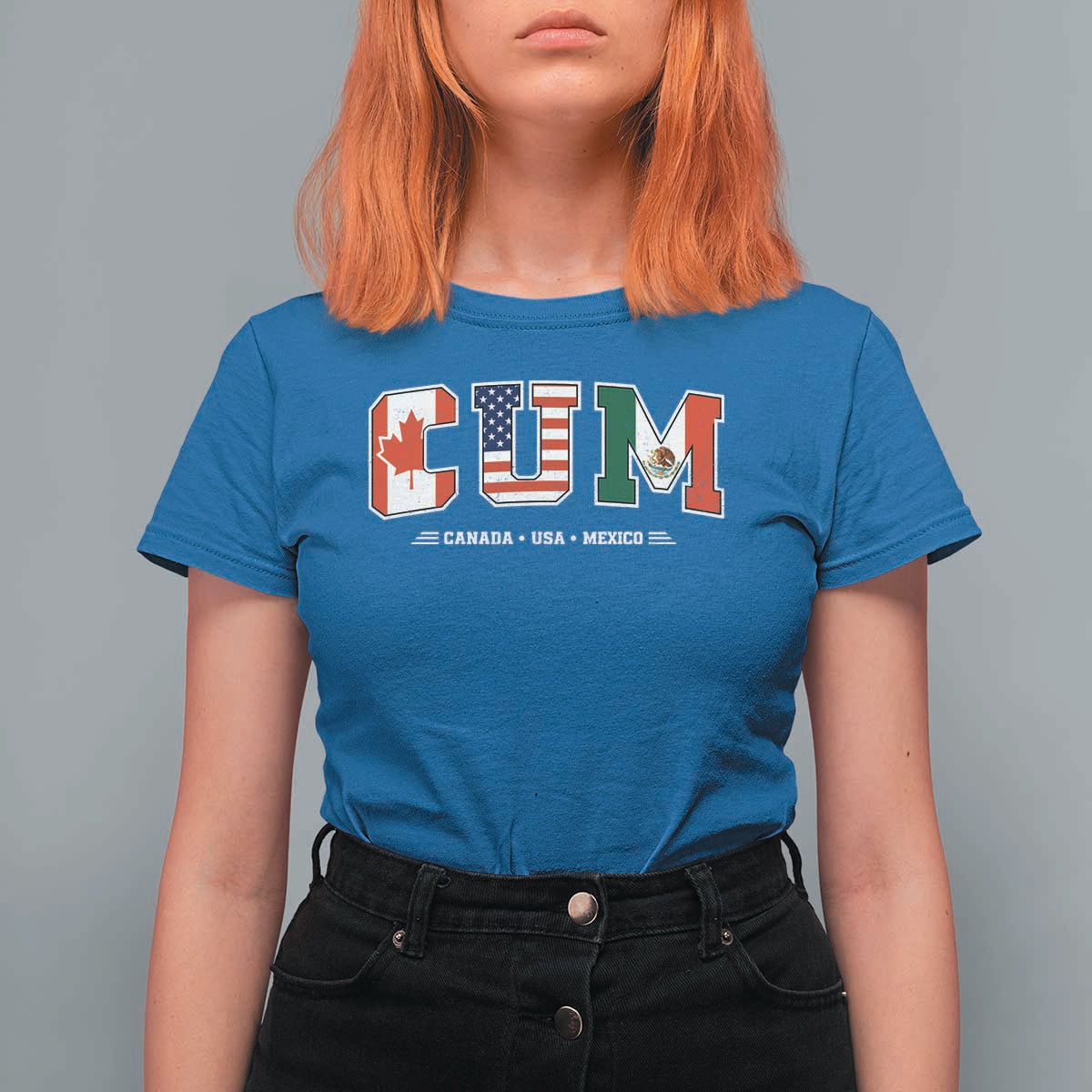 CUM Canada USA Mexico Patriotic Soccer Fans T Shirt For Women