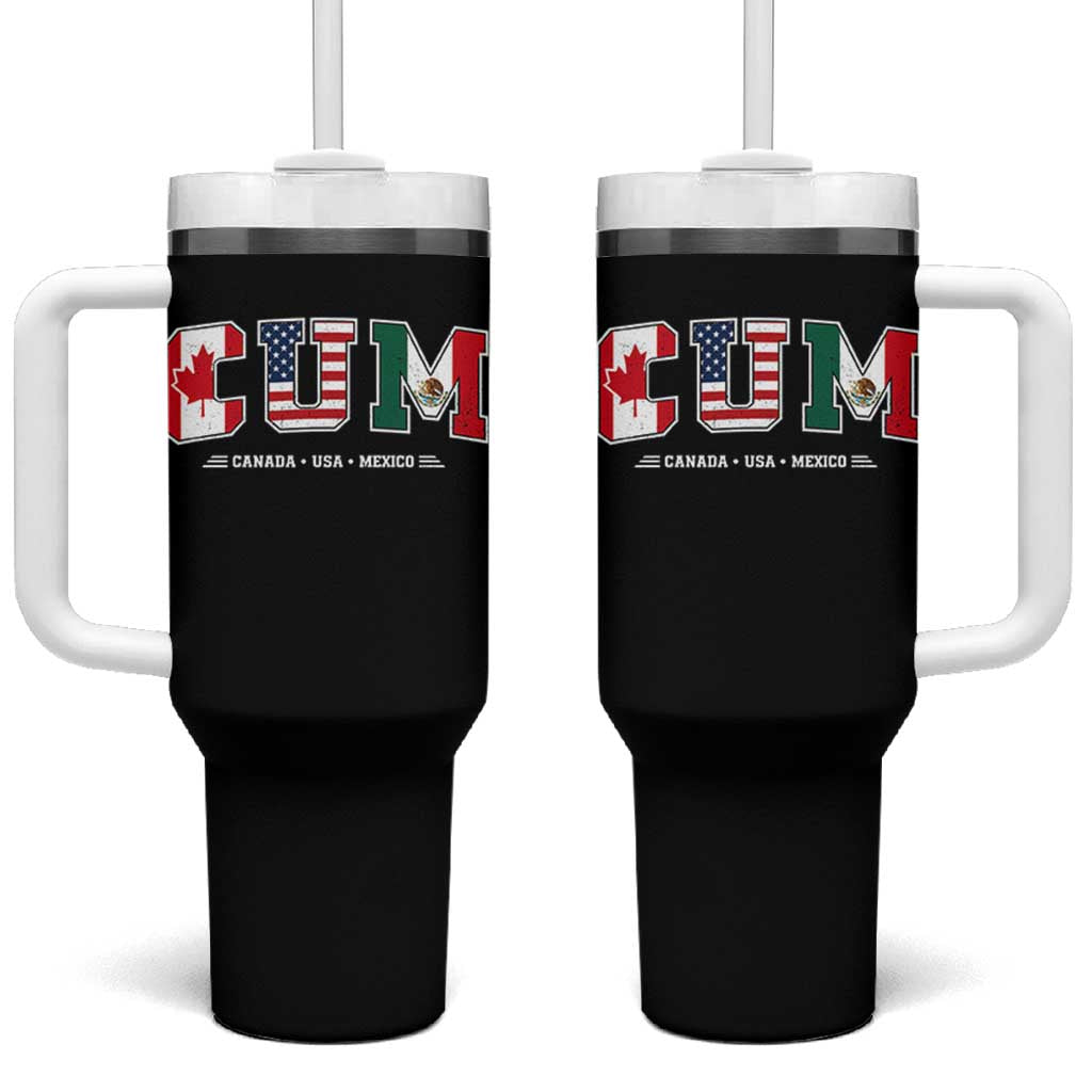 CUM Canada USA Mexico Patriotic Soccer Fans Tumbler With Handle