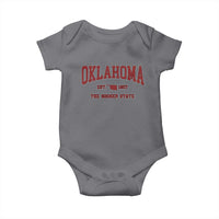 Oklahoma Sports Throwback Design Jersey Style Baby Onesie