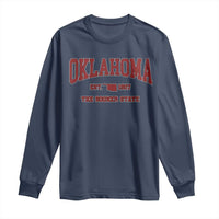 Oklahoma Sports Throwback Design Jersey Style Long Sleeve Shirt