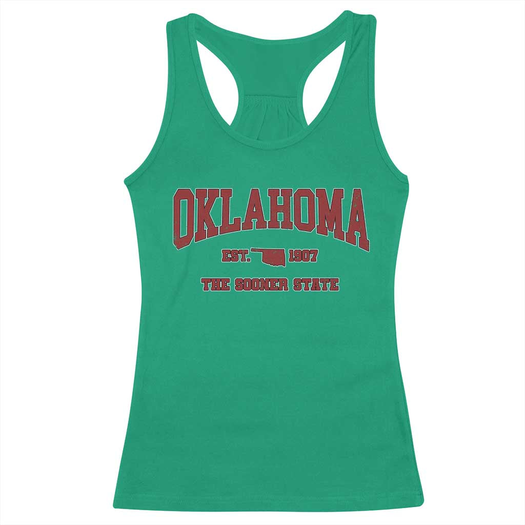 Oklahoma Sports Throwback Design Jersey Style Racerback Tank Top