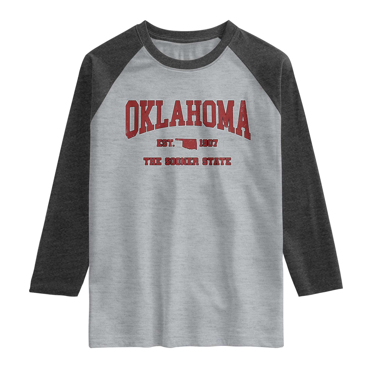 Oklahoma Sports Throwback Design Jersey Style Raglan Shirt