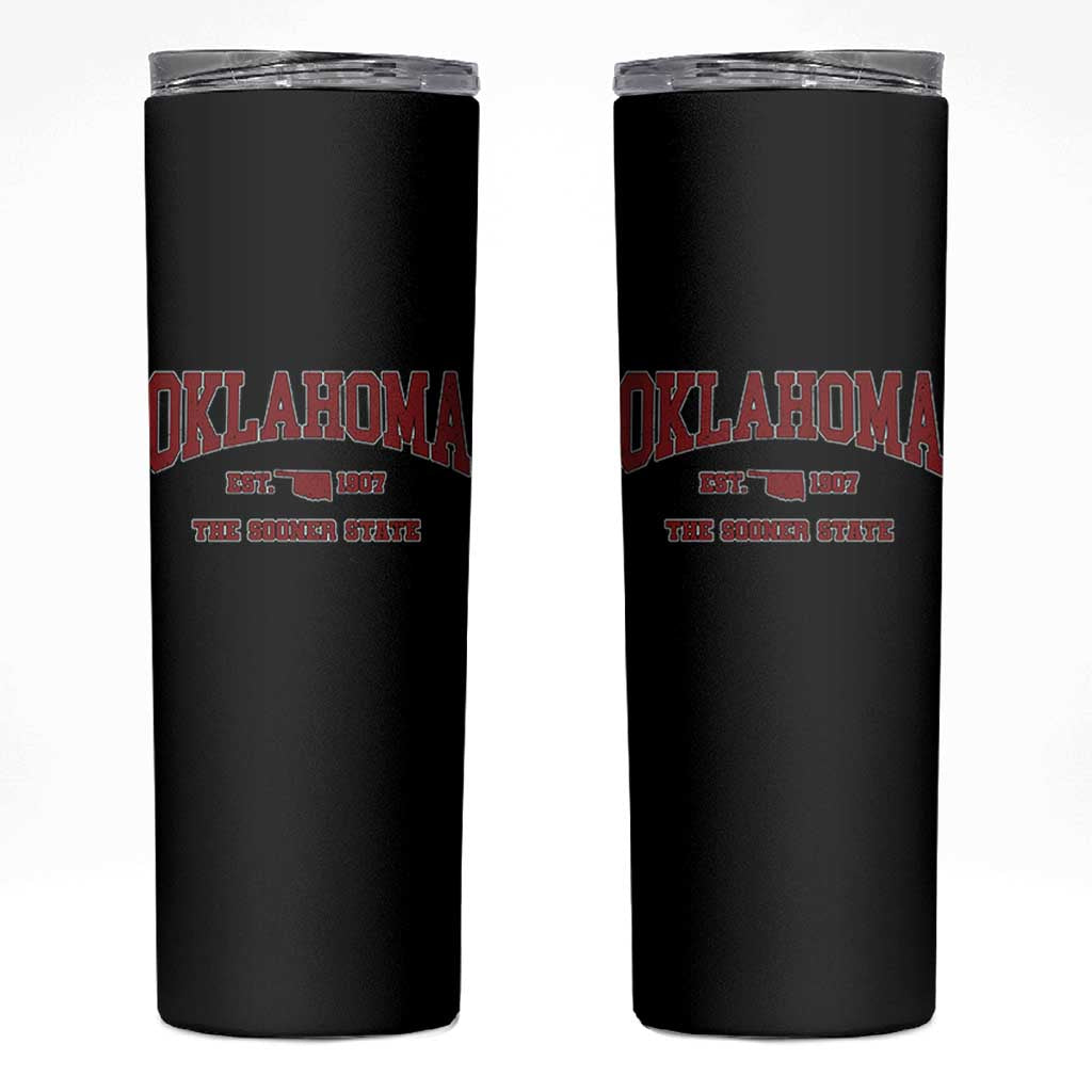 Oklahoma Sports Throwback Design Jersey Style Skinny Tumbler