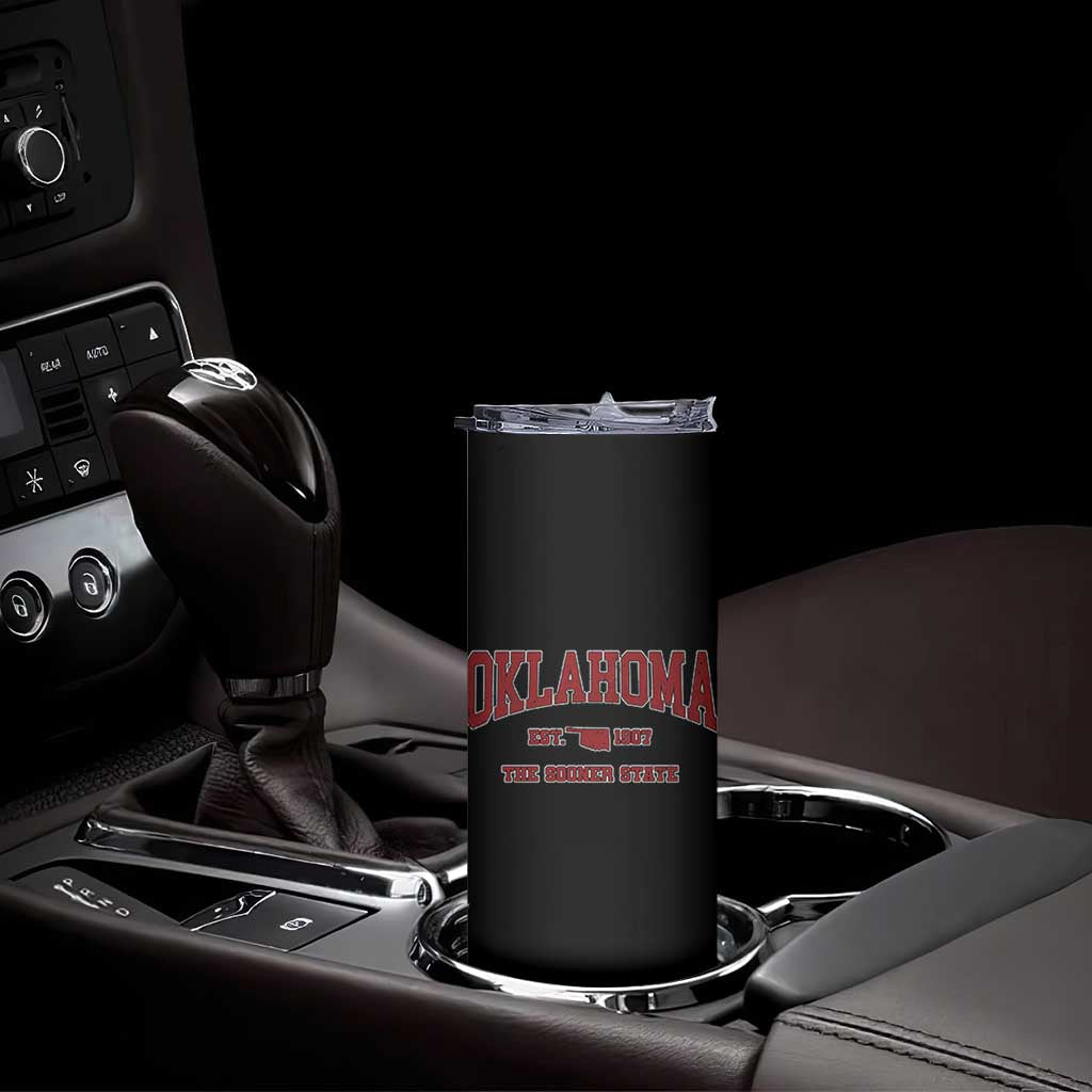 Oklahoma Sports Throwback Design Jersey Style Skinny Tumbler