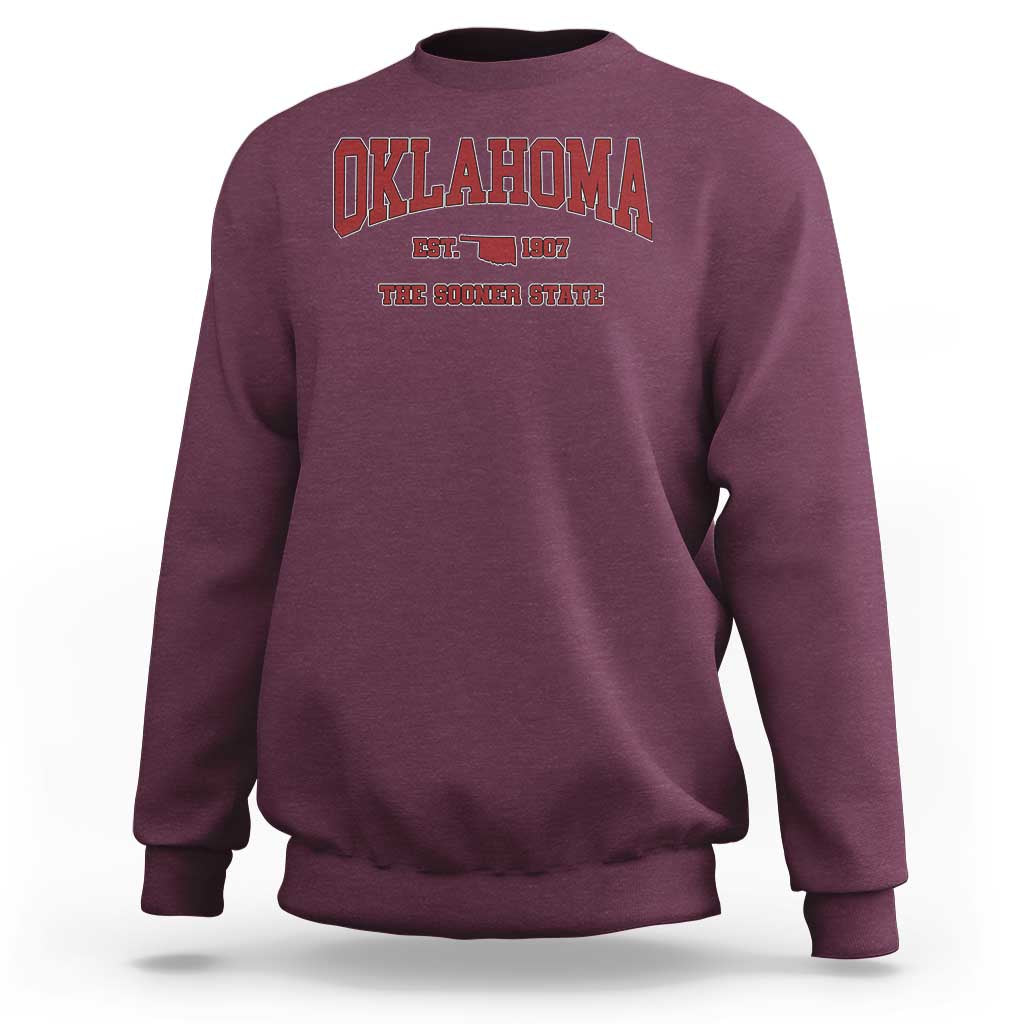 Oklahoma The Sooner State Sports Throwback Design Jersey Style Sweatshirt
