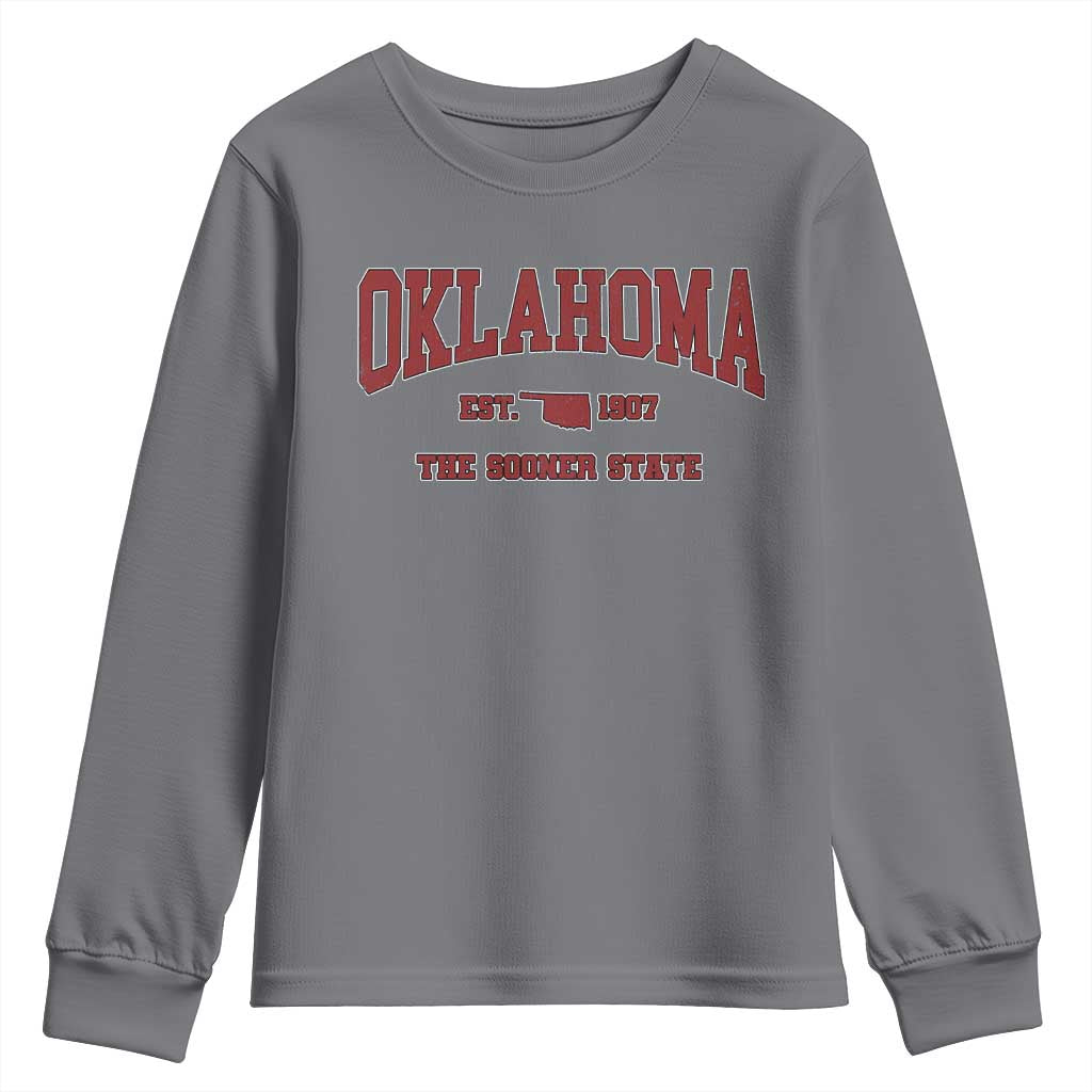Oklahoma Sports Throwback Design Jersey Style Youth Sweatshirt