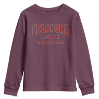 Oklahoma Sports Throwback Design Jersey Style Youth Sweatshirt
