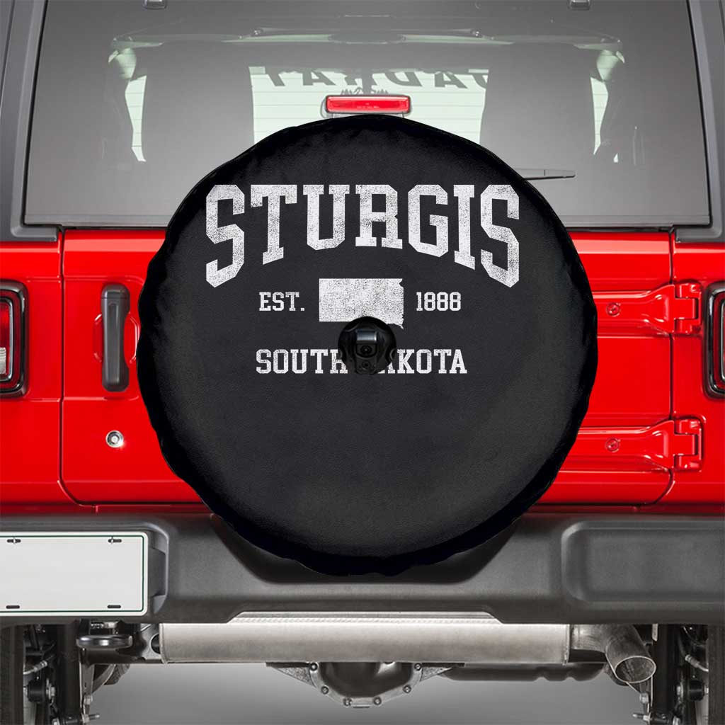 Sturgis South Dakota Est 1888 Spare Tire Cover Vintage SD State Map Pride