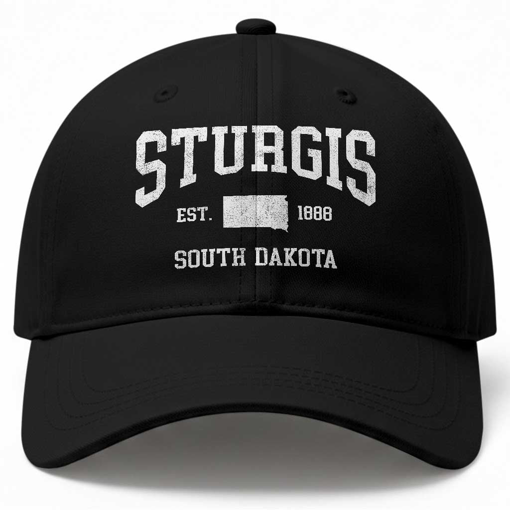 Sturgis South Dakota Est 1888 Baseball Cap Vintage SD State Map Pride